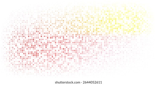 Vibrant halftone gradient with soft red, orange, and yellow dots on a white background. Abstract and colorful digital pattern ideal for modern backgrounds, print, or web use. eps 10