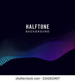 Vibrant halftone on black background vector