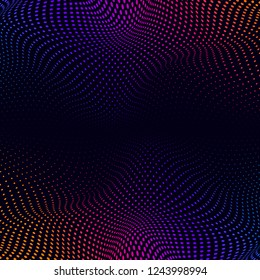 Vibrant halftone on black background vector