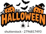 Vibrant Halloween graphic featuring bold 