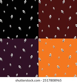 Vibrant Halloween pattern with spooky icons and symbols. Halloween seamless pattern illustration. Scary and funny vector pattern. Happy Halloween October 31st, Jack-O-Lantern. 