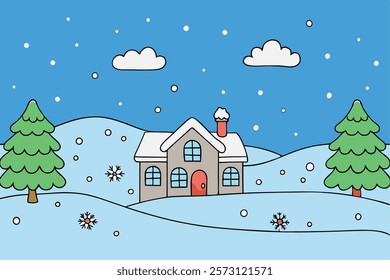 Vibrant Hand Drawn Winter Seasonal Backgrounds
