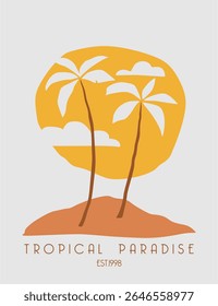 Vibrant hand-drawn palm trees with a tropical vibe. Ideal for apparel prints, beach-themed posters, and summer accessories.
