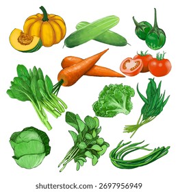 Lebendige handgezeichnete Medley-Illustrationen