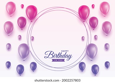 vibrant happy birthday balloons card design