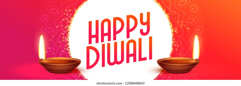 vibrant happy diwali banner design