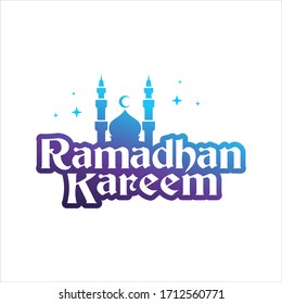 vibrant happy Islamic vector for Ramadan religion, mosque logo graphic design template idea
