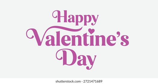 A vibrant Happy Valentine's Day message in pink letters on a white background