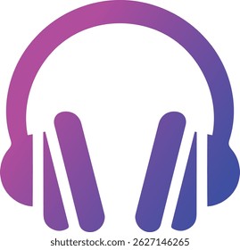 Vibrant Headphones Icon Representing Audio Entertainment, A stylized, Colorful Graphic of Headphones.