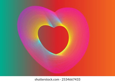 Vibrant Heart Contour: A Playful and Colorful Design Capturing the Essence of Love and Joy