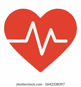 Ícone Coração Vibrante com Linha Dinâmica ECG Representando Saúde e Bem-Estar Conceito Simbolizando Vitalidade
