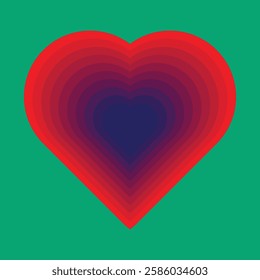 Vibrant heart shape vector illustration