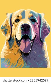 Lebhafte und herzhafte Goldene Retriever Vektorgrafik, schön einzeln auf weißem Hintergrund. Ideal für Hundefreunde und für Projekte zum Thema Haustiere.