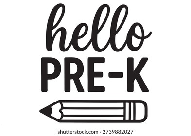 Vibrant hello pre-k sign with pencil for classroom decoration