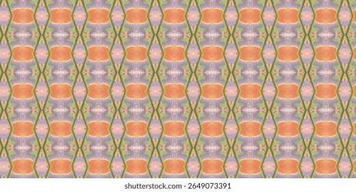 Vibrant hexagonal kaleidoscope pattern with bold orange and green tones. Artistic and abstract texture design. No visible logos or identifiable people.
