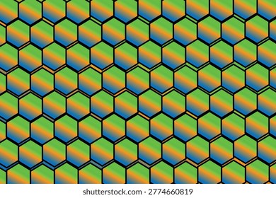 Vibrant hexagonal pattern with iridescent hues