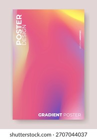 Vibrant Holographic Gradient Poster Background with Bright Pink, Yellow, and Purple Blur