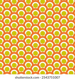 Vibrant honey bee texture with orange and yellow tones. Ideal for nature-themed designs, branding templates, and backgrounds. This seamless vector pattern adds a unique, organic touch.