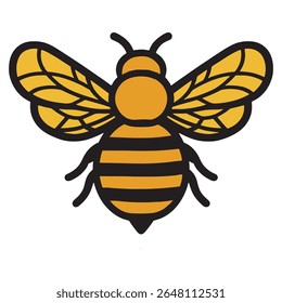 Vibrant Honeybee Vector Illustration  Unique and Colorful Insect Clipart for Kids, Nature, Garden  Educational Projects | Flat Design Vector for Print, T-shirt , Poster . Thank You.