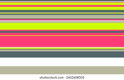 Vibrant horizontal stripes in bold pink, lime green, and grey create a dynamic and modern abstract design.