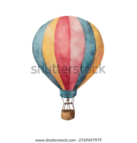 Vibrant hot air balloon soaring high