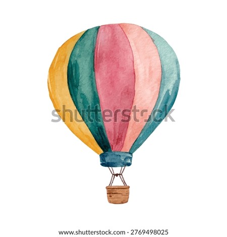 Vibrant hot air balloon soaring