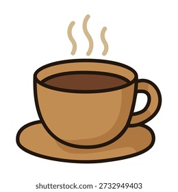 Vibrant hot coffee cup icon for food and drink