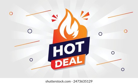 Diseño de Arte vectorial de Anuncio Hot Deal vibrante - perfecto para promociones llamativas y ofertas inmejorables.