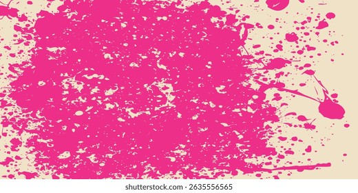 Vibrant hot pink paint splatter vector texture. Abstract pattern with energetic ink spots and drops. Ideal for modern backgrounds or bold designs.vector ilustration
