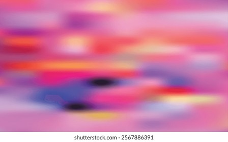 Vibrant Hues, An Abstract Dance of Pink, Blue, and Yellow in a Dreamlike Blurred Symphony of Color and Shape