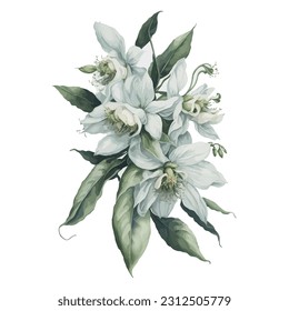 The vibrant hues and graceful strokes bring a sense of elegance and serenity to the artwork. Perfect for adding a touch of nature's charm to various projects, from stationery designs to home decor.