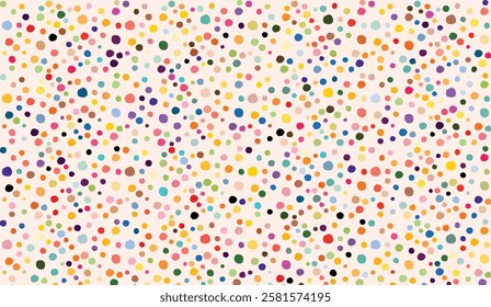 Vibrant Hues Scattered: A Joyful Abstract Composition of Multicolored Dots on a Soft Background