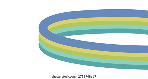 Vibrant hula hoop with blue outer edge and yellow green gradient against a white background
