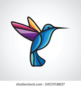 A vibrant hummingbird logo design showcasing the elegance and grace of this tiny bird