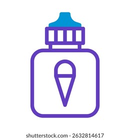 Vibrant Icon Depicting an Ice Cream Scented Liquid within a Graphic Bottle