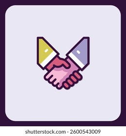 Vibrant Icon: A Handshake Symbolizing Partnership and Collaboration