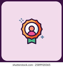 Vibrant Icon: User Achievement Badge Design