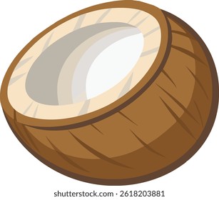 A vibrant illustrated coconut fruit vector design featuring detailed textures, tropical elements, and a clean layout ideal for digital or print use