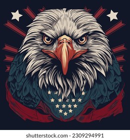 A Vibrant Illustration of the Bald Eagle on American Independence Day