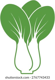 A vibrant illustration of bok choy, showcasing its fresh green leaves and crisp white stalks, perfect for culinary or health-related designs.