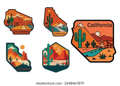 A vibrant illustration capturing the essence of California beach life, featuring iconic coastal elements and activities. Perfect for travel, leisure, and summer-themed designs.