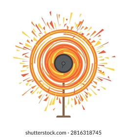 Vibrant illustration of a catherine wheel firework erupting with colorful sparks.