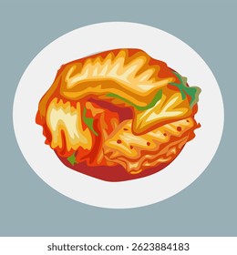 Vibrant illustration of a delectable Asian-inspired dish served on a simple white plate.