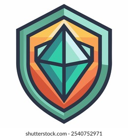 A vibrant illustration of a diamond encased in a shield, symbolizing strength, protection, and value. Perfect for branding, gaming, or any project requiring a sense of security and power.