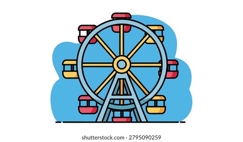 Vibrant illustration of a Ferris wheel