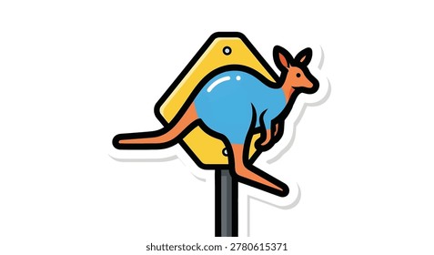 Vibrant illustration of a kangaroo