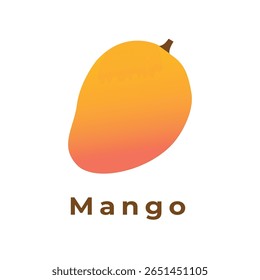 A vibrant illustration of a mango with text, set against a clean white background. simple and modern