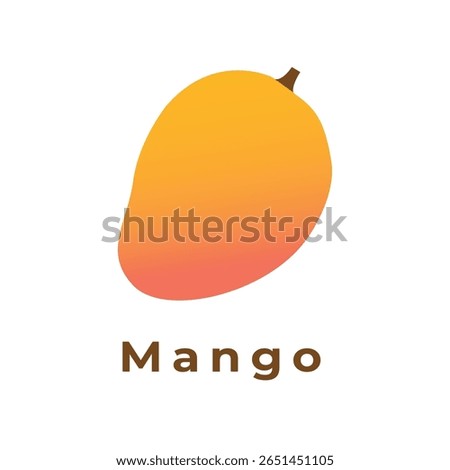 A vibrant illustration of a mango with text, set against a clean white background. simple and modern