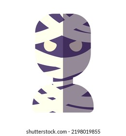 Vibrant illustration of mummy in modern flat style for Halloween. Suitable for websites, stores, shops, books, postcard. 