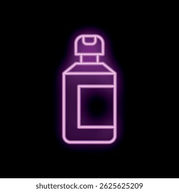 Vibrant illustration of a plastic bottle, illuminated by a neon glow, set against a stark black backdrop